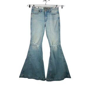 wrangler Retro Trumpet flare jeans‎ light denim distressed western 90s sz 29x34